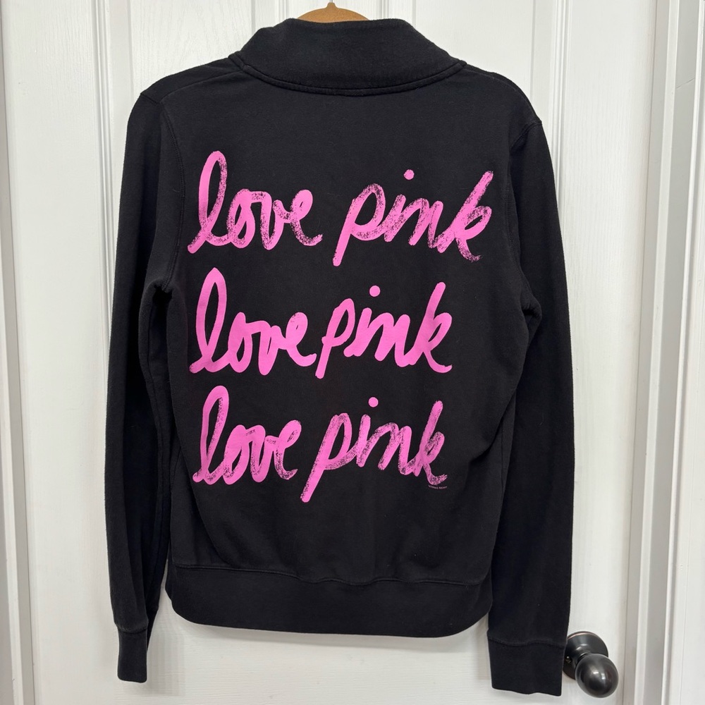 Black Quarter Zip Pullover | Victoria’s Secret PINK M - Picture 7 of 8